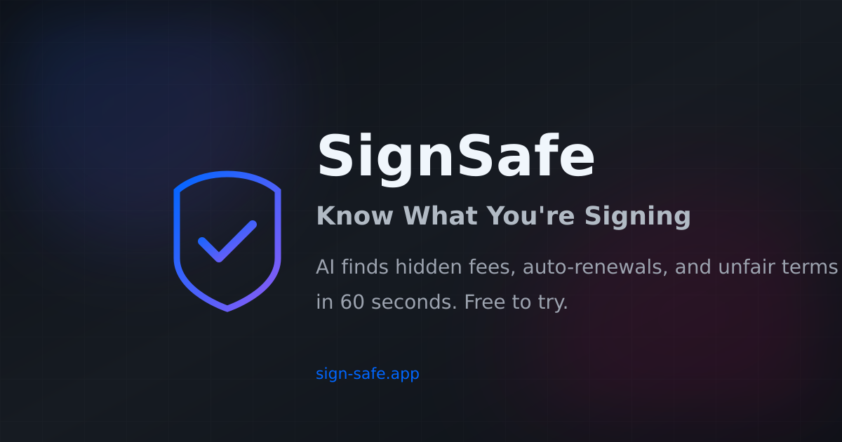 What's Hiding in Your Contract? | SignSafe - AI Contract Analysis